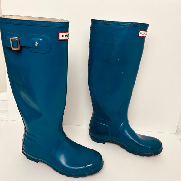 Hunter turquoise boots clearance